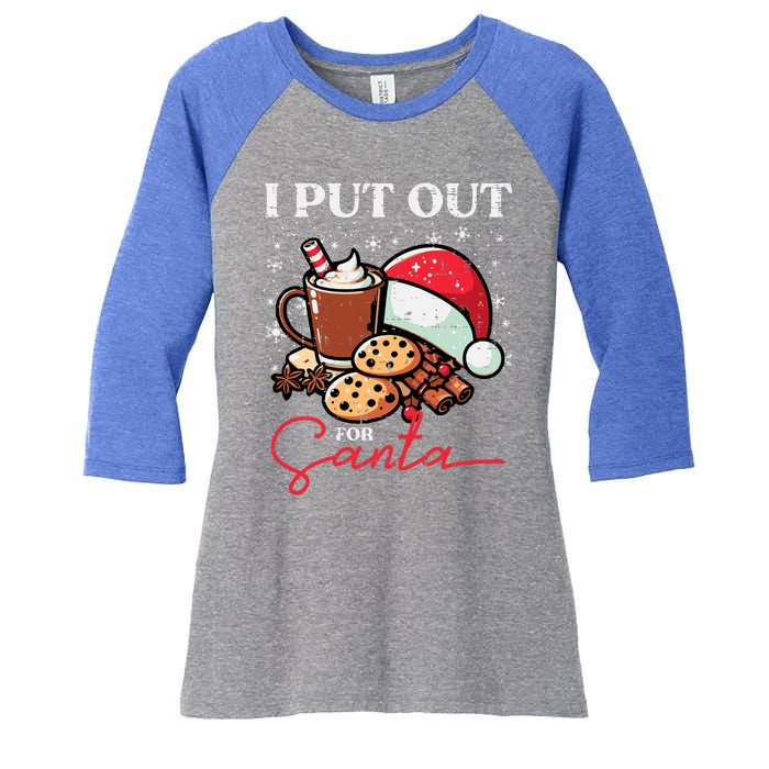 Christmas I Put Out For Santa Funny Xmas Women's Tri-Blend 3/4-Sleeve Raglan Shirt