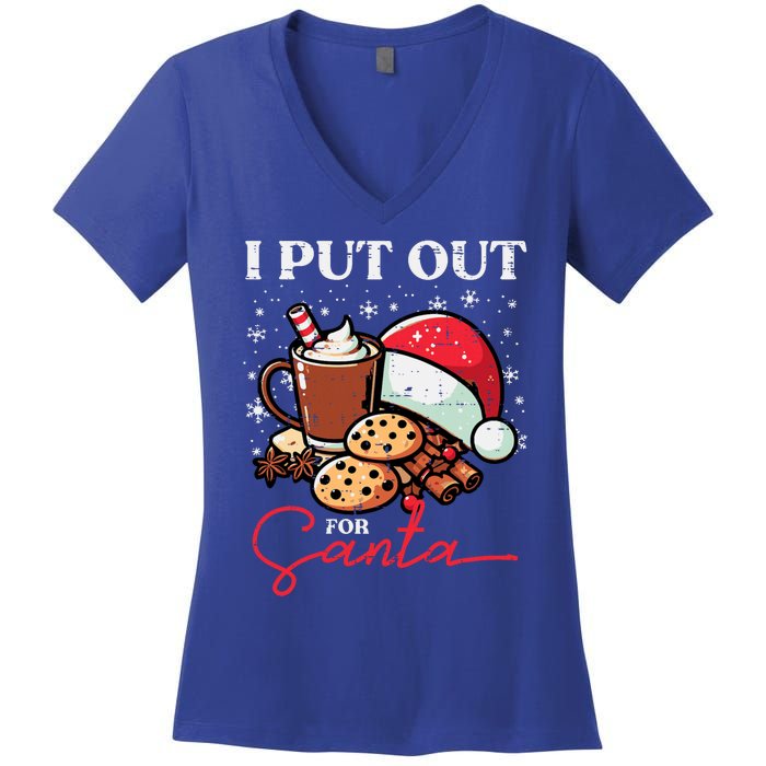 Christmas I Put Out For Santa Funny Xmas Women's V-Neck T-Shirt