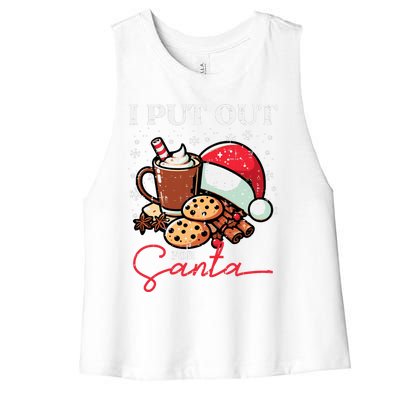 Christmas I Put Out For Santa Funny Xmas Women's Racerback Cropped Tank