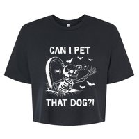 Can I Pet That Dog Halloween Skeleton Bella+Canvas Jersey Crop Tee