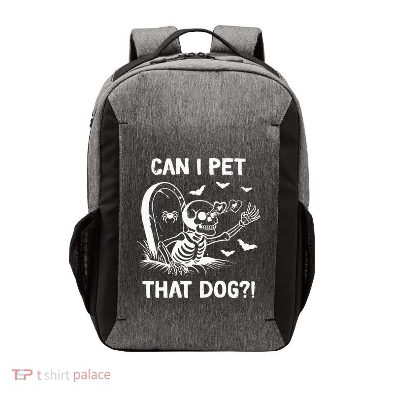Can I Pet That Dog Halloween Skeleton Vector Backpack