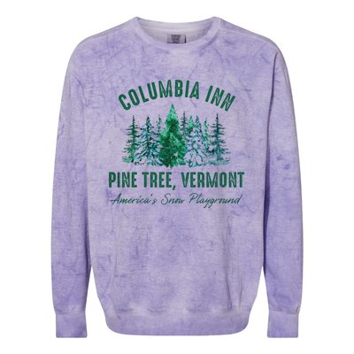 Columbia Inn Pine Tree Vermont Christmas Colorblast Crewneck Sweatshirt