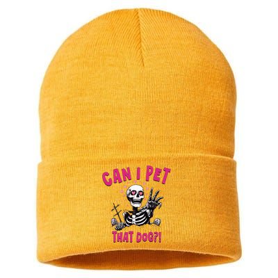 Can I Pet That Dog Skeleton Sustainable Knit Beanie