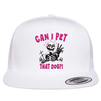 Can I Pet That Dog Skeleton Flat Bill Trucker Hat