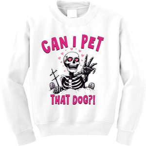 Can I Pet That Dog Skeleton Kids Sweatshirt