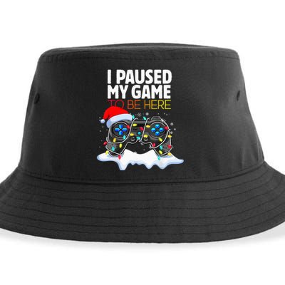 Christmas I Paused My Game To Be Here Funny Gamer Sustainable Bucket Hat