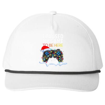 Christmas I Paused My Game To Be Here Funny Gamer Snapback Five-Panel Rope Hat