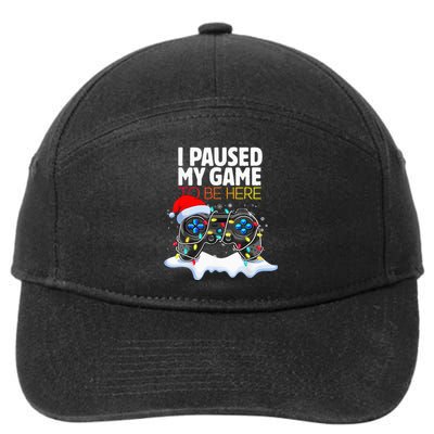 Christmas I Paused My Game To Be Here Funny Gamer 7-Panel Snapback Hat