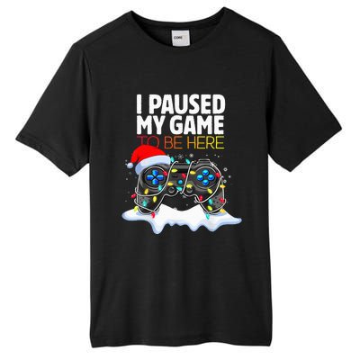 Christmas I Paused My Game To Be Here Funny Gamer Tall Fusion ChromaSoft Performance T-Shirt