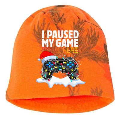 Christmas I Paused My Game To Be Here Funny Gamer Kati - Camo Knit Beanie