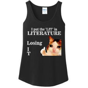 Cat I Put The Lit In Literature Losing It Ladies Essential Tank