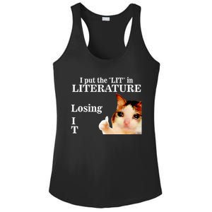 Cat I Put The Lit In Literature Losing It Ladies PosiCharge Competitor Racerback Tank