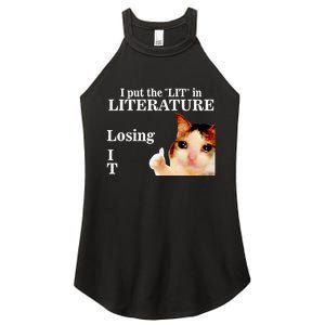 Cat I Put The Lit In Literature Losing It Women's Perfect Tri Rocker Tank