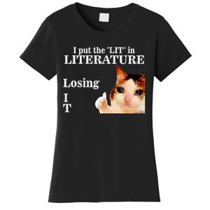 Cat I Put The Lit In Literature Losing It Women's T-Shirt