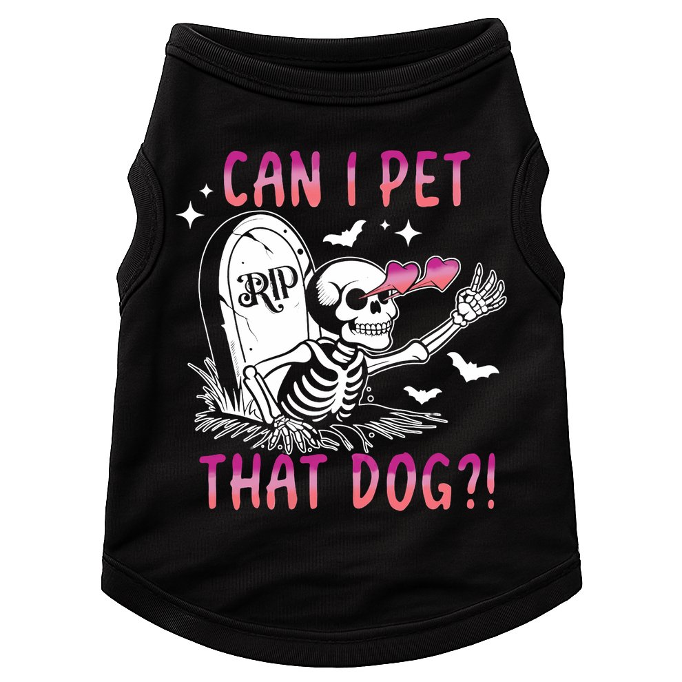 Can I Pet That Dog Skeleton Halloween Doggie Tank