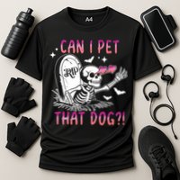 Can I Pet That Dog Skeleton Halloween Cooling Performance Crew T-Shirt