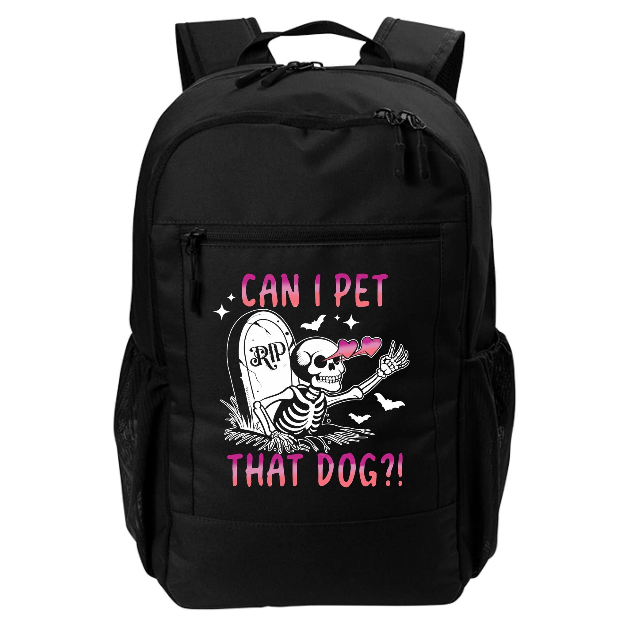 Can I Pet That Dog Skeleton Halloween Backpack