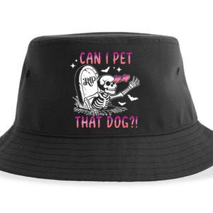 Can I Pet That Dog Skeleton Halloween Sustainable Bucket Hat