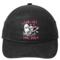 Can I Pet That Dog Skeleton Halloween 7-Panel Snapback Hat