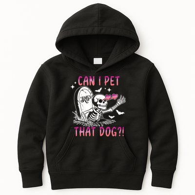 Can I Pet That Dog Skeleton Halloween Kids Hoodie