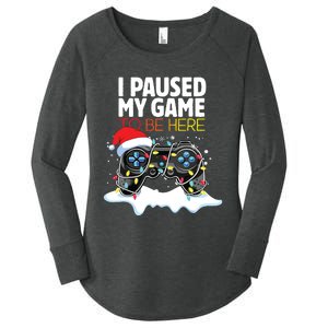 Christmas I Paused My Game To Be Here Funny Sarcastic Women's Perfect Tri Tunic Long Sleeve Shirt