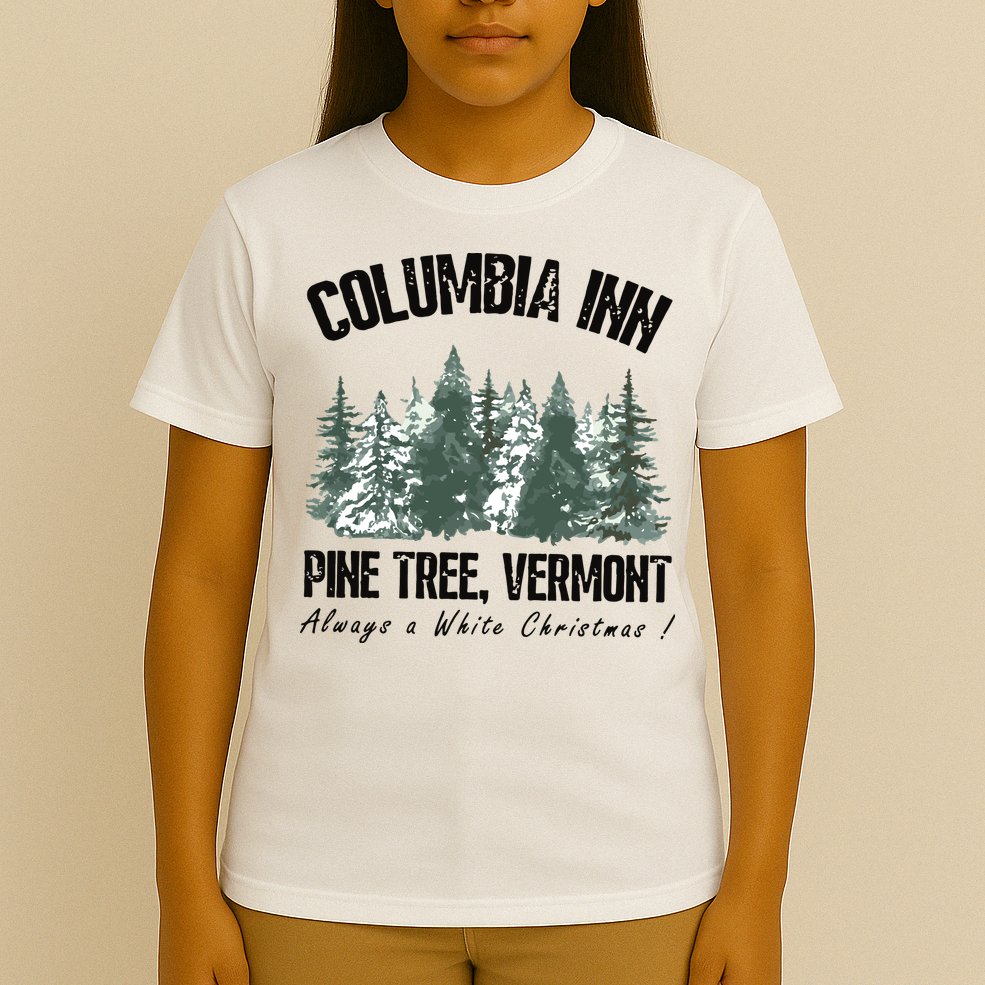 Columbia Inn Pine Tree Vermont Americas Snow Playground A White Christmas T-Shirt
