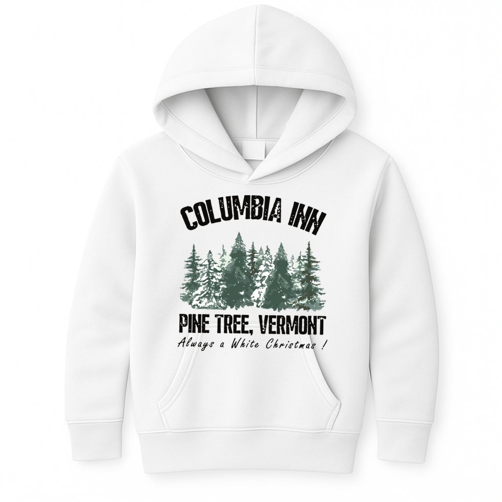 Columbia Inn Pine Tree Vermont Americas Snow Playground A White Christmas Kids Hoodie