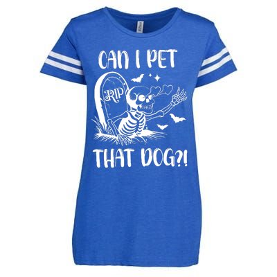 Can I Pet That Dog Halloween Enza Ladies Jersey Football T-Shirt