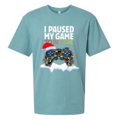 Christmas I Paused My Game To Be Here Funny Gamer Sueded Cloud Jersey T-Shirt