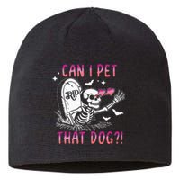 Can I Pet That Dog Skeleton Halloween Sustainable Beanie