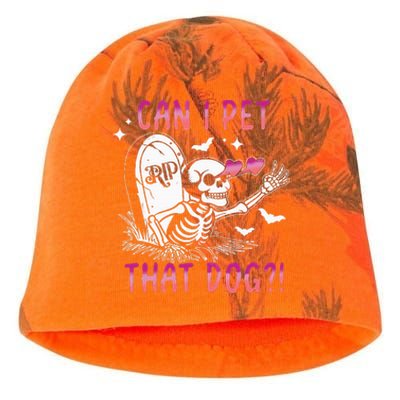 Can I Pet That Dog Skeleton Halloween Kati - Camo Knit Beanie