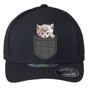 Cat In Pocket Flexfit Unipanel Trucker Cap