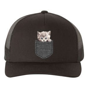 Cat In Pocket Yupoong Adult 5-Panel Trucker Hat