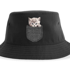 Cat In Pocket Sustainable Bucket Hat