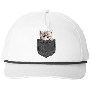 Cat In Pocket Snapback Five-Panel Rope Hat