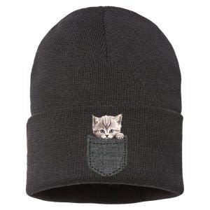 Cat In Pocket Sustainable Knit Beanie