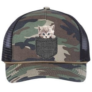 Cat In Pocket Retro Rope Trucker Hat Cap