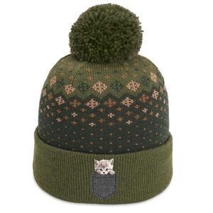 Cat In Pocket The Baniff Cuffed Pom Beanie