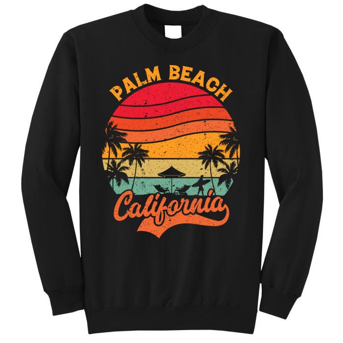 California Island Palm Beach Surfboard Surf Retro Vintage Sweatshirt