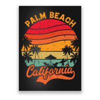 California Island Palm Beach Surfboard Surf Retro Vintage Poster