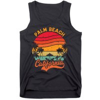 California Island Palm Beach Surfboard Surf Retro Vintage Tank Top