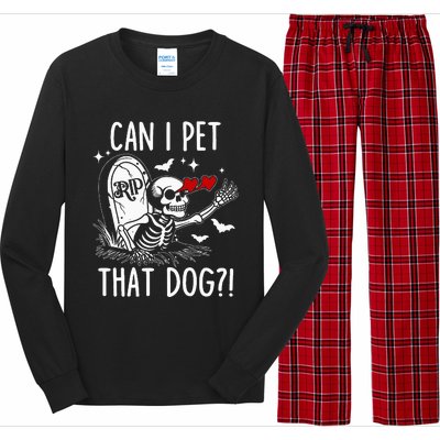 Can I Pet That Dog Skeleton Long Sleeve Pajama Set