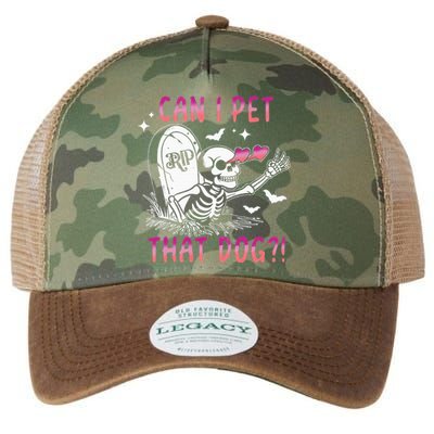 Can I Pet That Dog Skeleton Halloween Sweat Legacy Tie Dye Trucker Hat