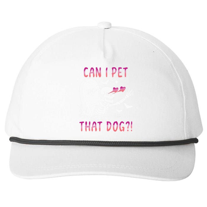 Can I Pet That Dog Skeleton Halloween Sweat Snapback Five-Panel Rope Hat