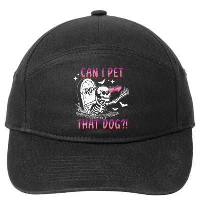 Can I Pet That Dog Skeleton Halloween Sweat 7-Panel Snapback Hat