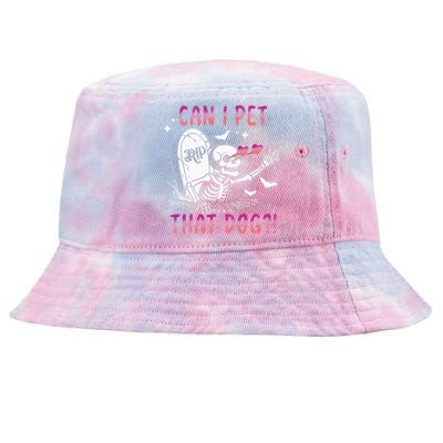 Can I Pet That Dog Skeleton Halloween Sweat Tie-Dyed Bucket Hat