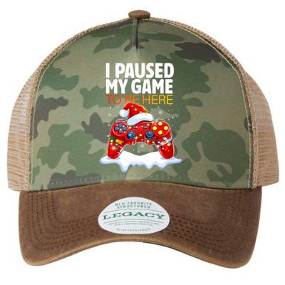 Christmas I Paused My Game To Be Here Funny Sarcastic Legacy Tie Dye Trucker Hat