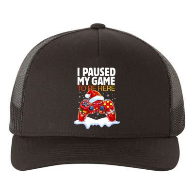 Christmas I Paused My Game To Be Here Funny Sarcastic Yupoong Adult 5-Panel Trucker Hat