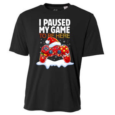 Christmas I Paused My Game To Be Here Funny Sarcastic Cooling Performance Crew T-Shirt