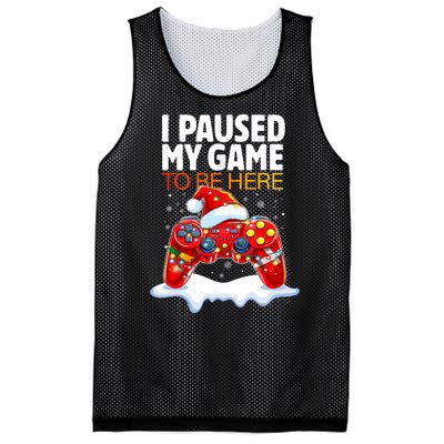 Christmas I Paused My Game To Be Here Funny Sarcastic Mesh Reversible Basketball Jersey Tank